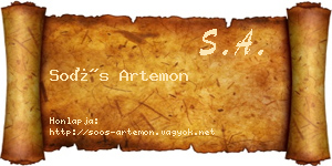 Soós Artemon névjegykártya